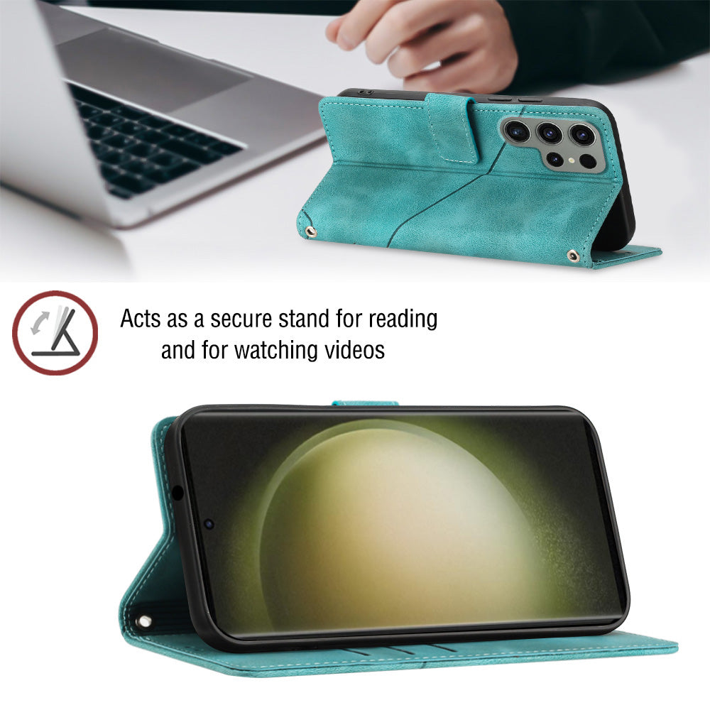 PT005 YB Imprinting Series-6 PU Leather Phone Case for Samsung Galaxy S23 Ultra Flip Folio Stand Wallet Cover PT005 YB Imprinting Series-6 PU Leather Phone Case for Samsung Galaxy S23 Ultra Flip Folio Stand Wallet Cover